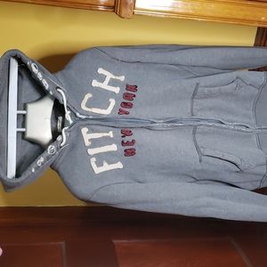 Abercrombie and Fitch Grey colored, zippered, hoodie, XXL